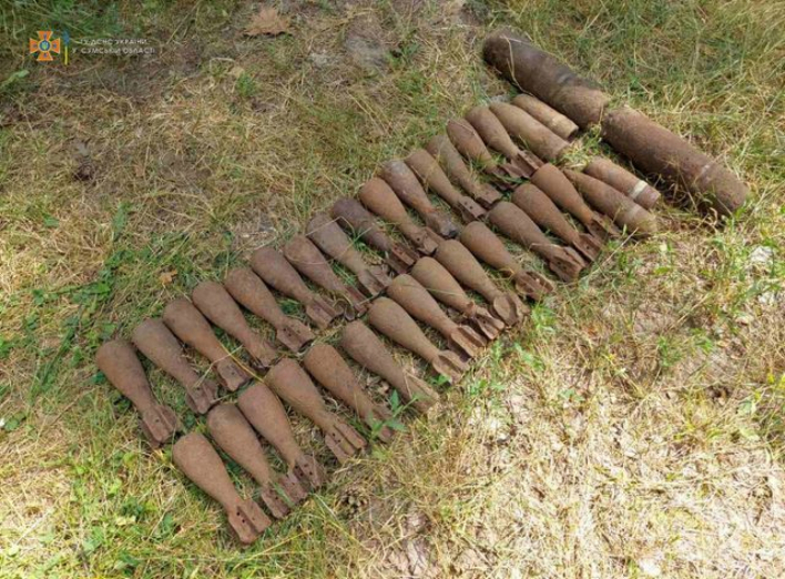 На Сумщині упродовж доби знешкоджено 29 боєприпасів, ще 35 виявлено фото